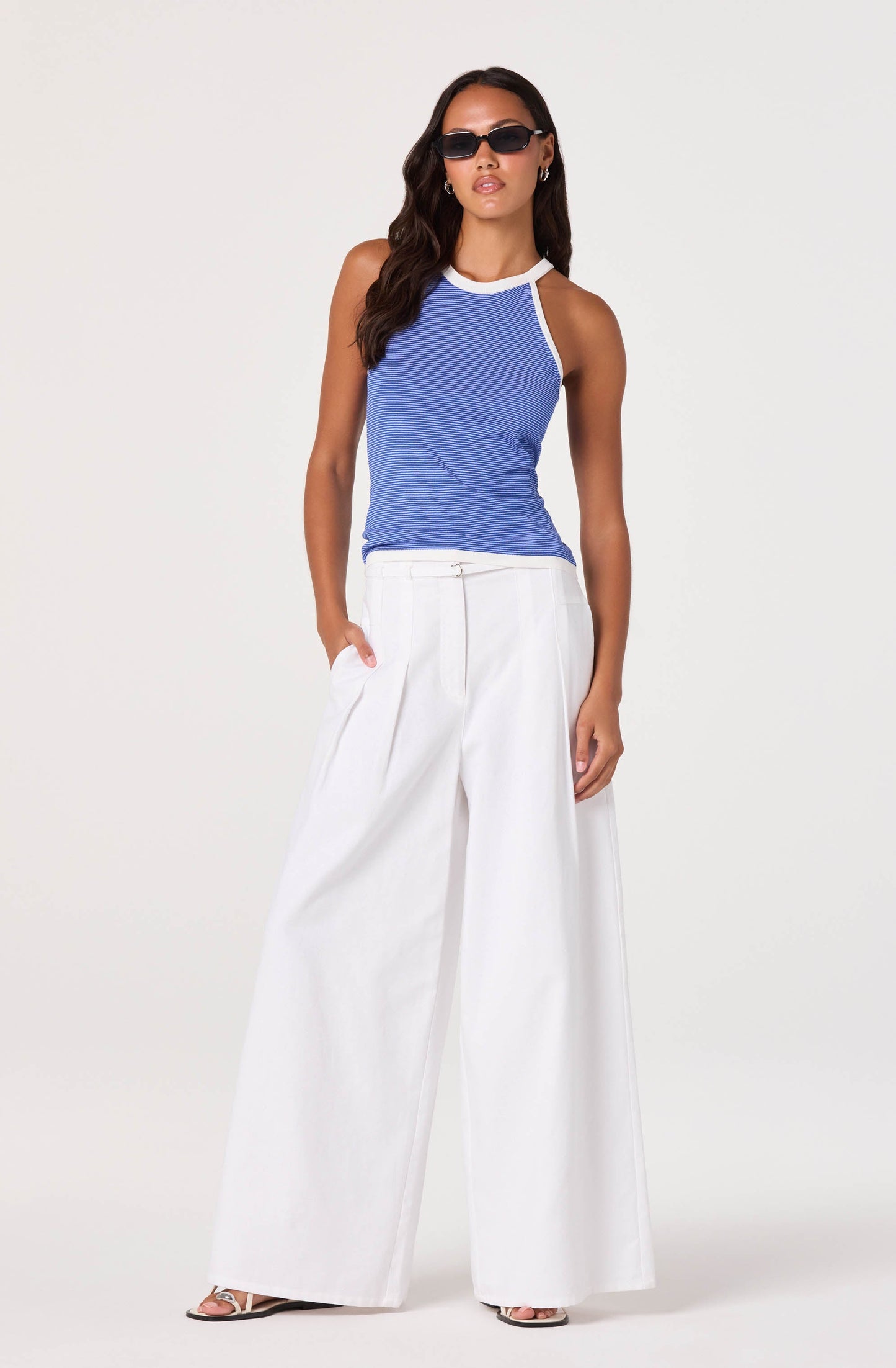 Betia Stripe Contrast Trim Tank