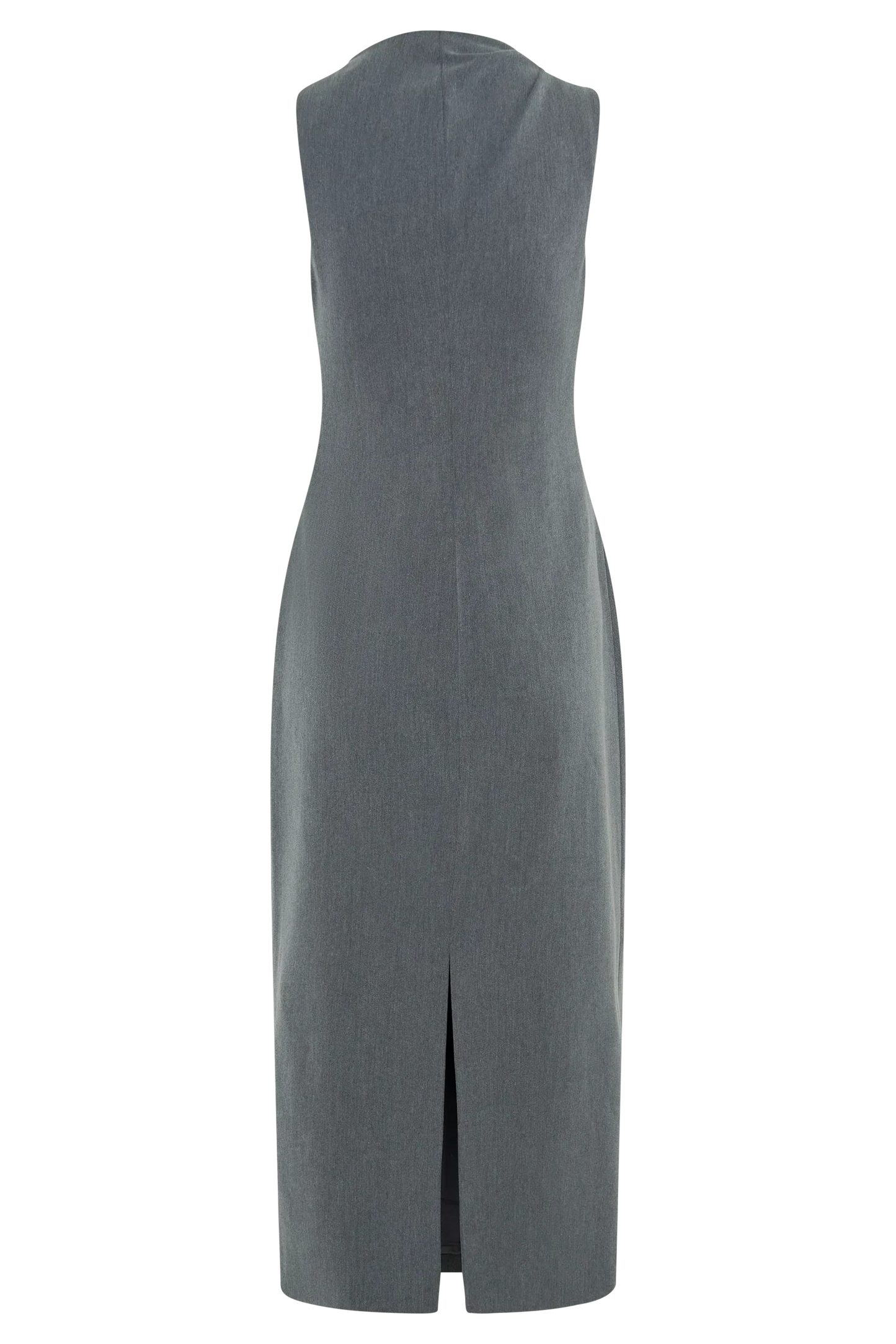Taylor Draped Crepe Midi Dress - Charcoal Marle