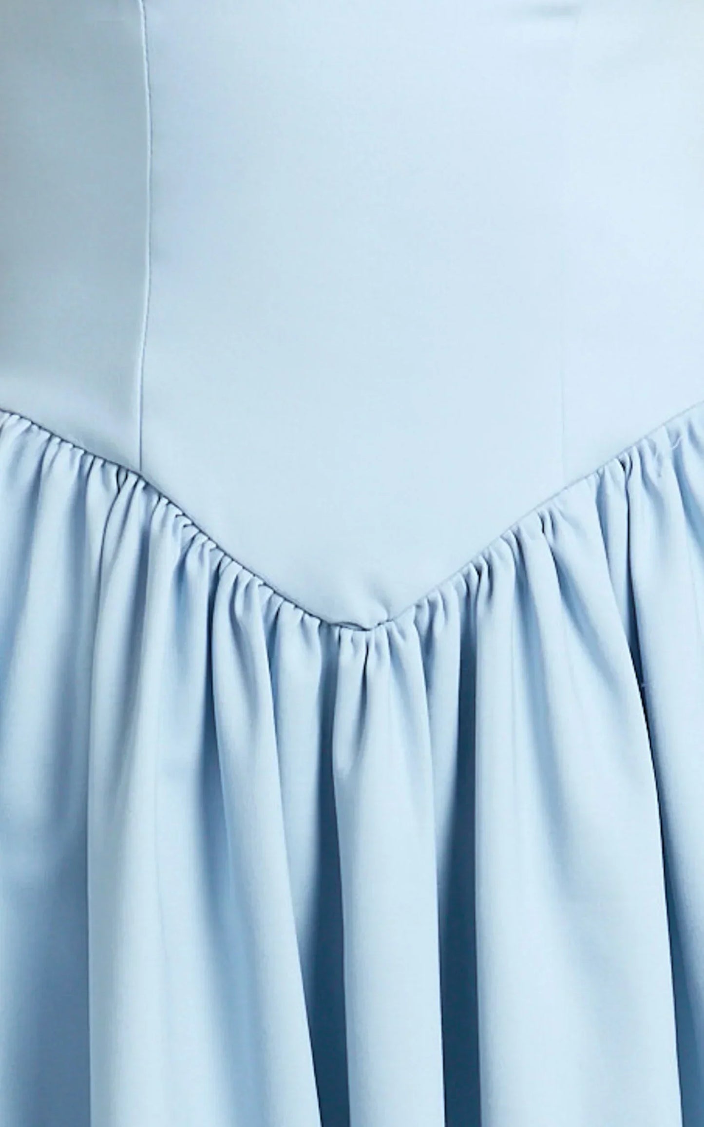 Helda Midi Dress Halter Tie Neck Corset Panel Dress in Soft Blue