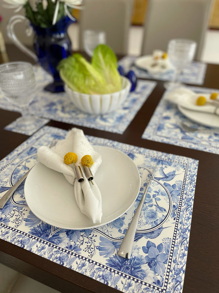 BLUE TOILE PAPER PLACEMAT