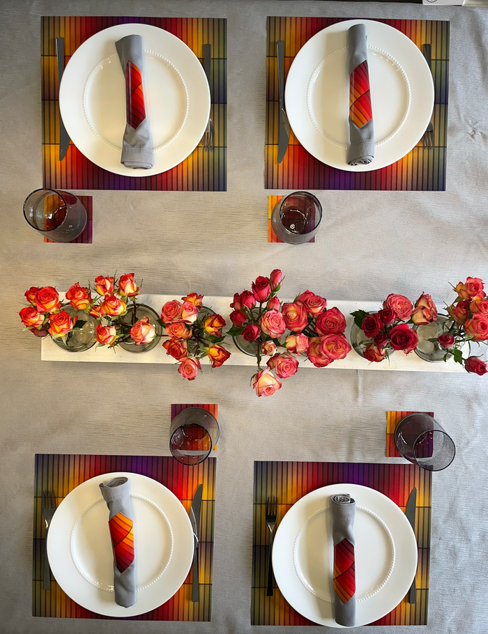 COLORFUL OP -ART PAPER PLACEMAT