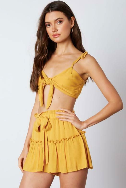 Caicos Bay Mustard Yellow Two-Piece Romper
