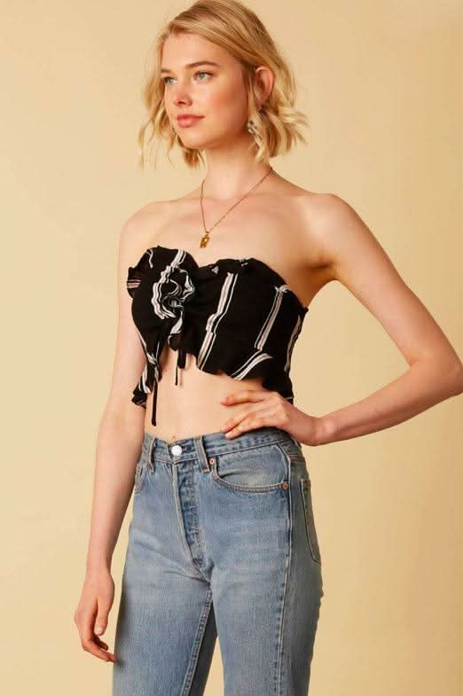 Carlita Black Stripe Crop Top