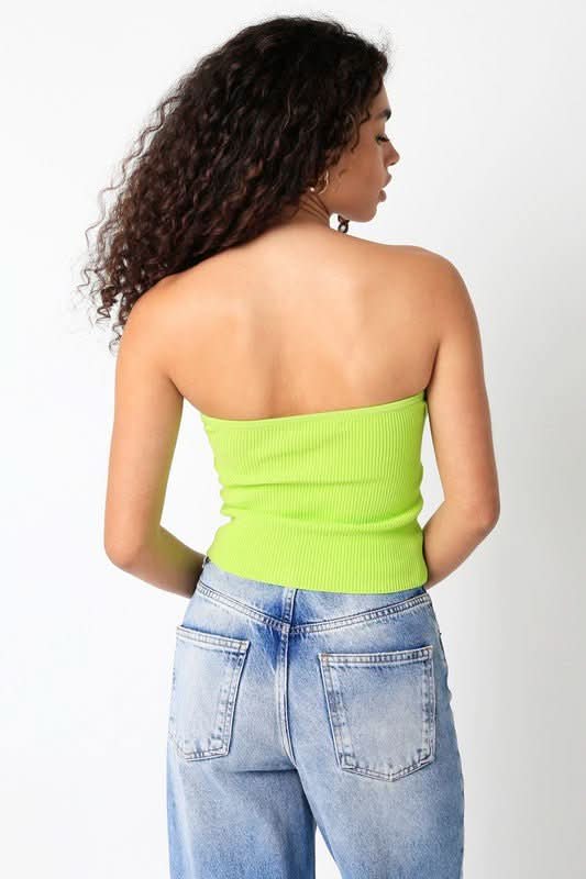 Becca Apple Green Twist Knot Tube Top
