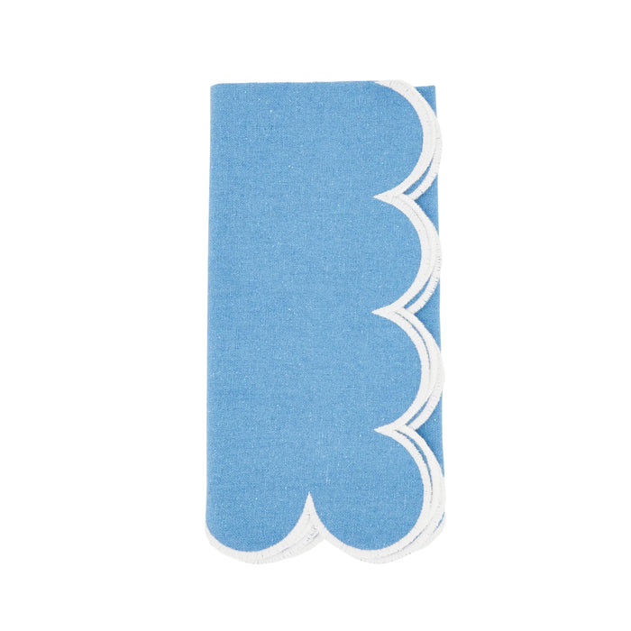 Scalloped Hem Napkin: Periwinkle Blue / 20" - Set of 4
