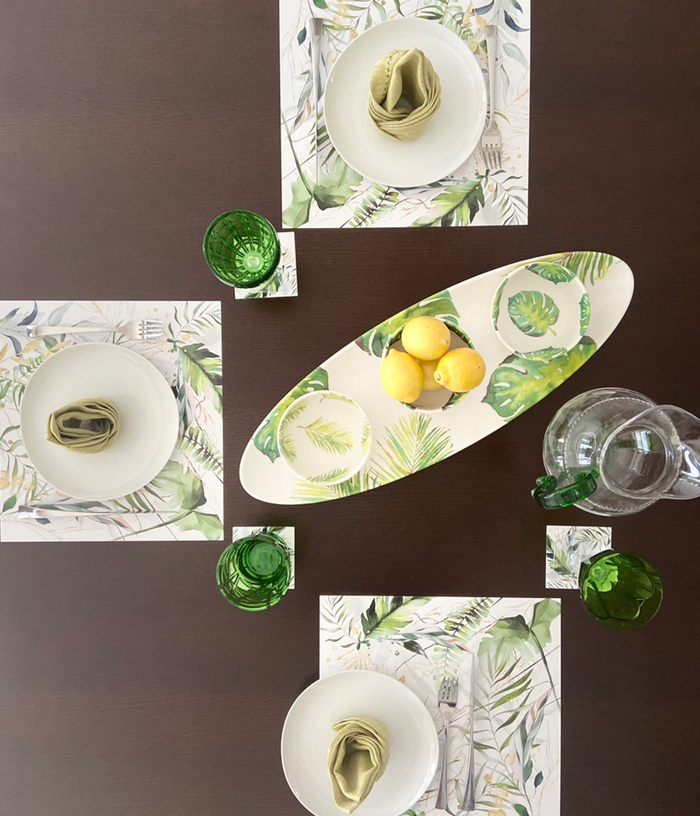 TROPICAL LEAVES PAPER PLACEMAT