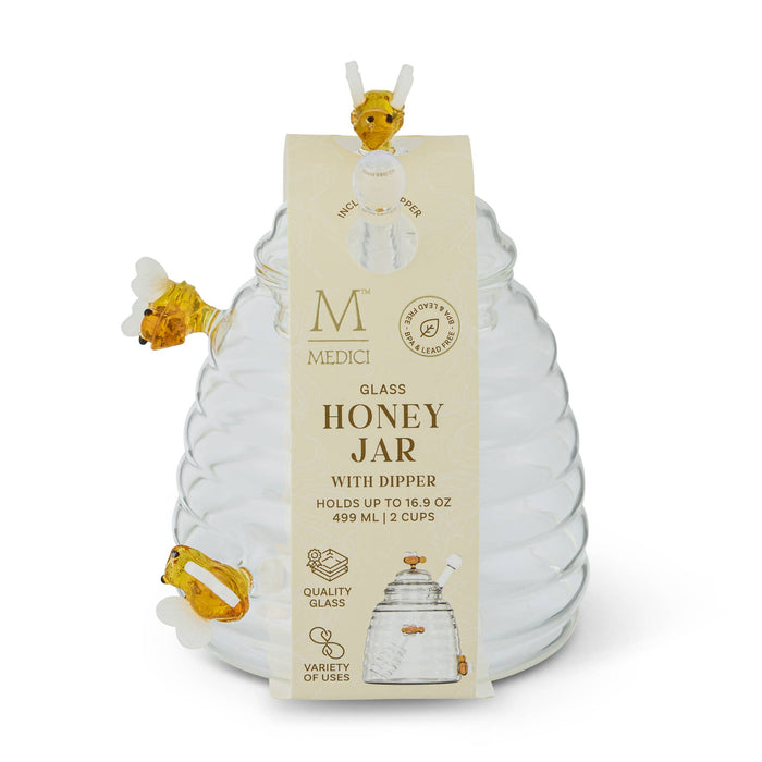 16.9oz Bee Icon Honey Jar w/ Acrylic Dipper