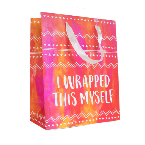 30 Watt - Funny Medium Gift Bag: Wrapped Myself: Tribal Red