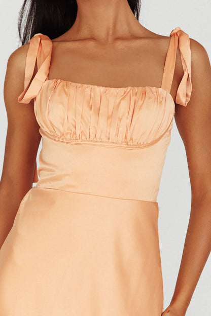 Pennelope Tied Shoulder Maxi Dress Orange