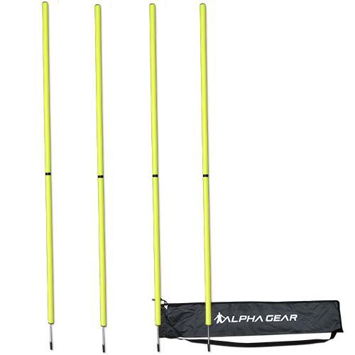4 PACK AGILITY POLE WITH BAG YELLOW EQUIPMENT Alpha Gear