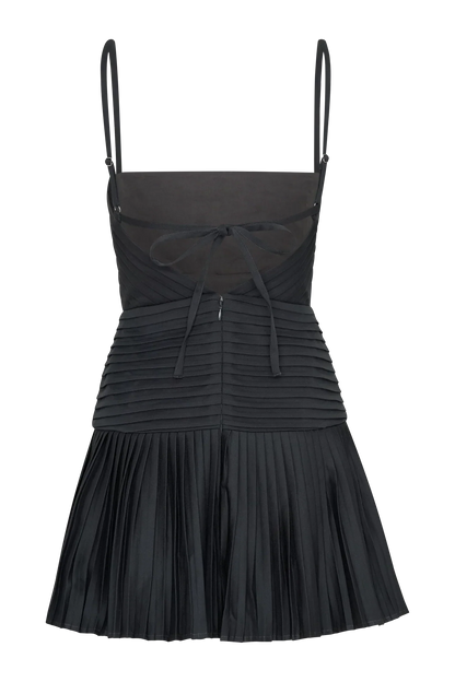 Rylee Multi Pleat Mini Dress - Charcoal
