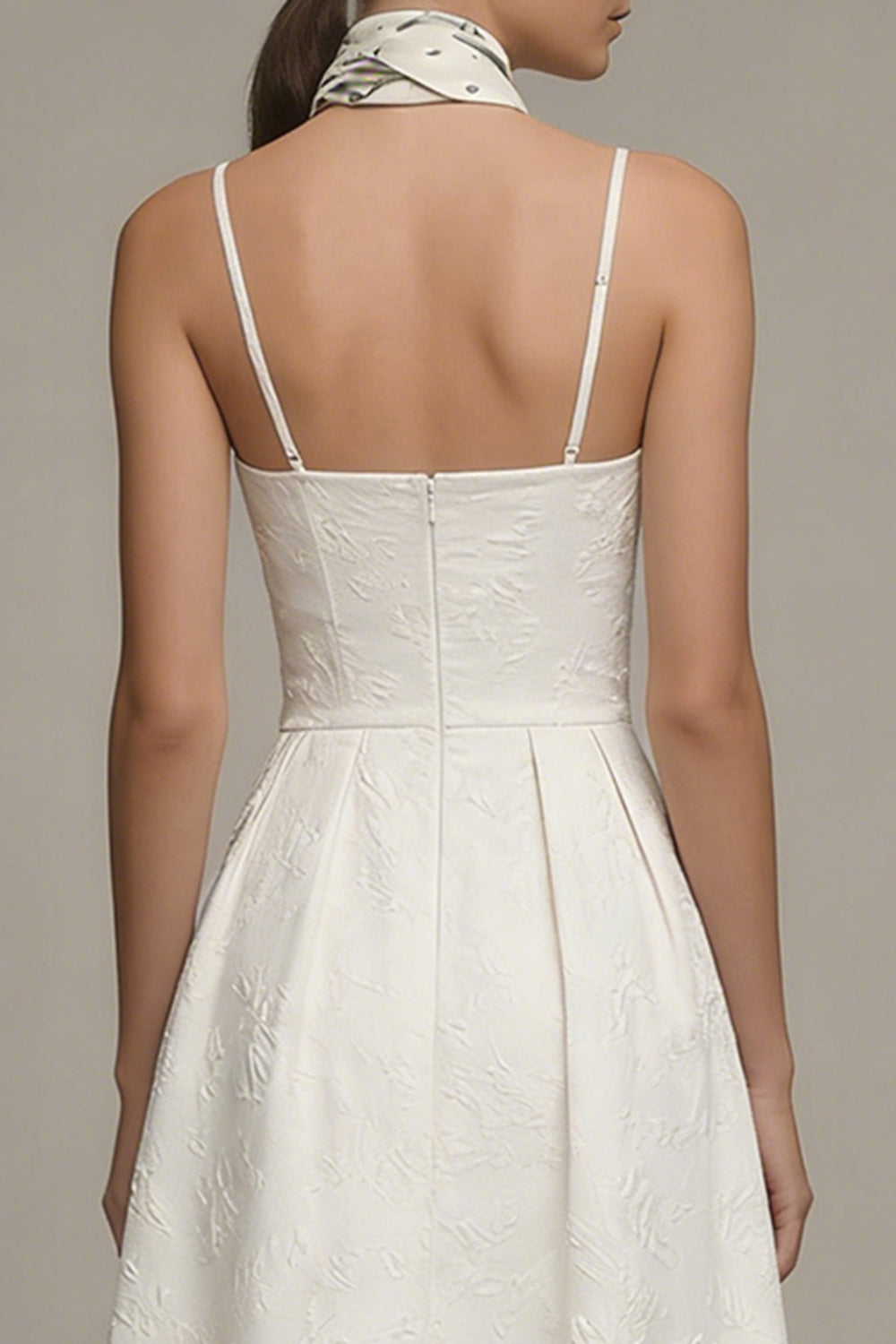 Floral Maxi Spaghetti Straps Ivory A Line Corset Boho Wedding Dress