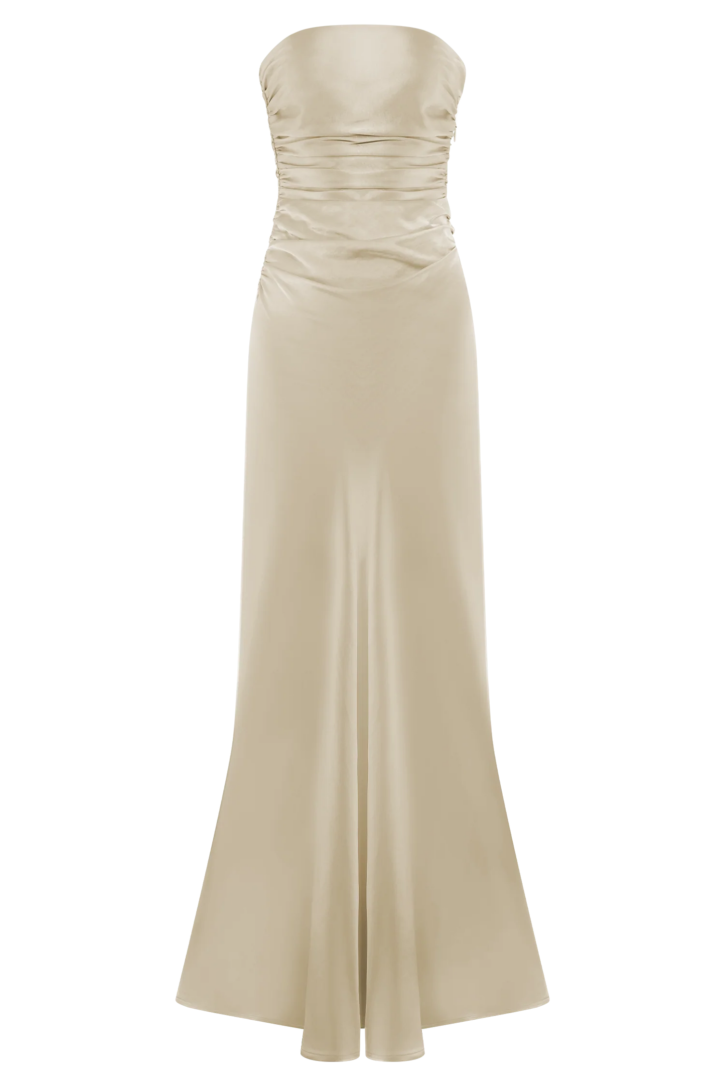 Cedar Strapless Satin Maxi Dress - Blush Gold