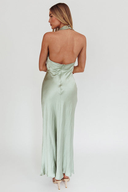 Element Halterneck Maxi Dress Matcha