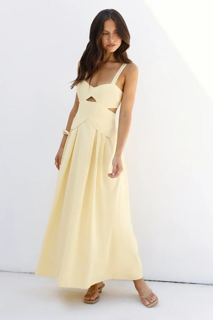 Wild Dahlia Maxi Dress Yellow