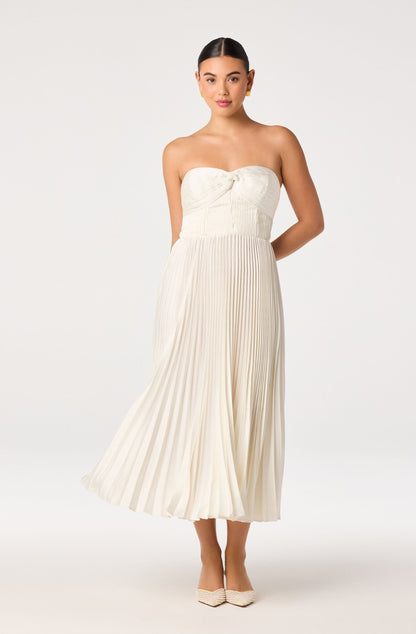 Ascella Sweetheart Pleated Midi Dress