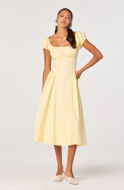 Adilene Cotton Milkmaid Midi Dress