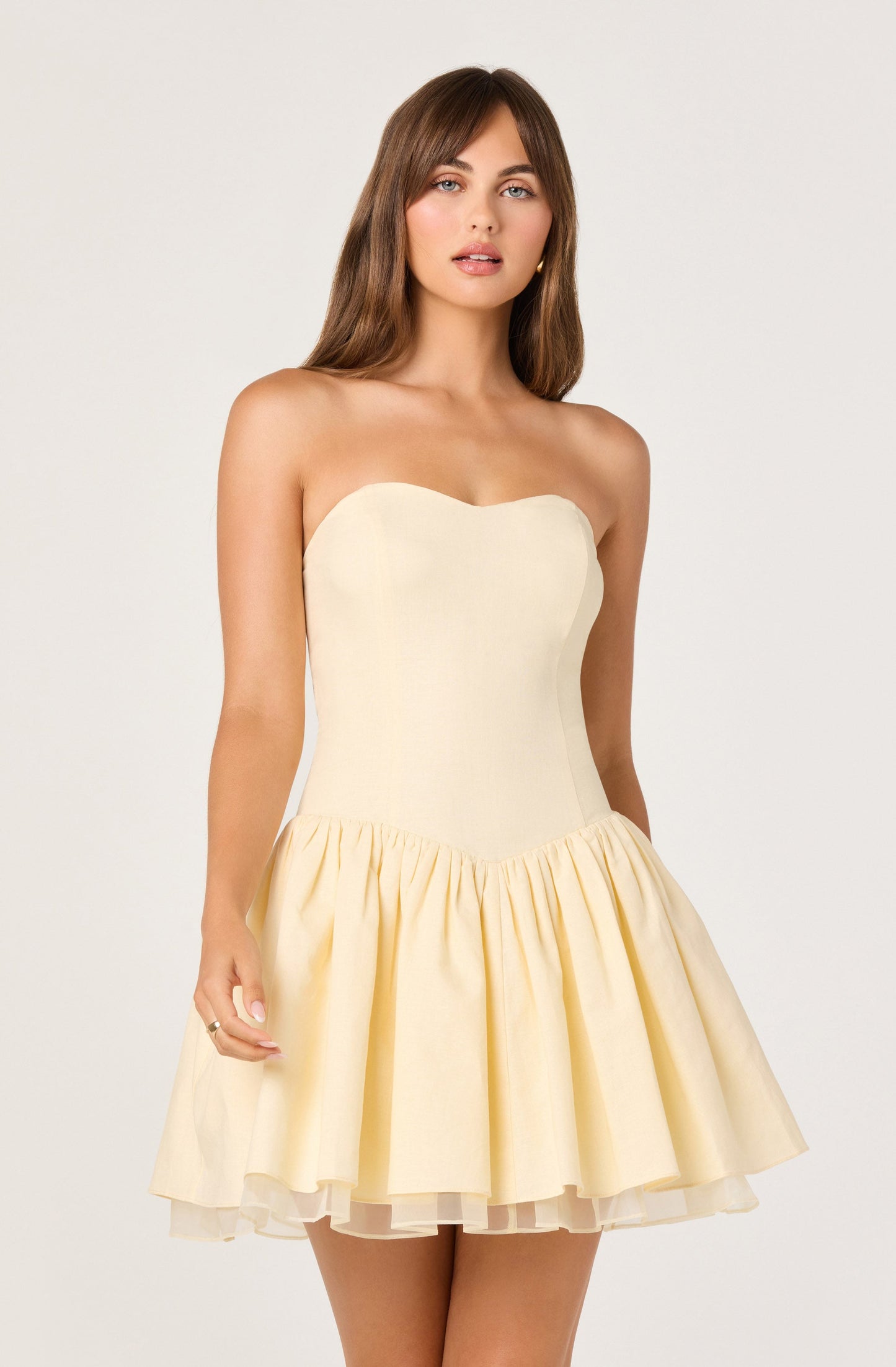 Bijou Strapless Linen Mini Dress