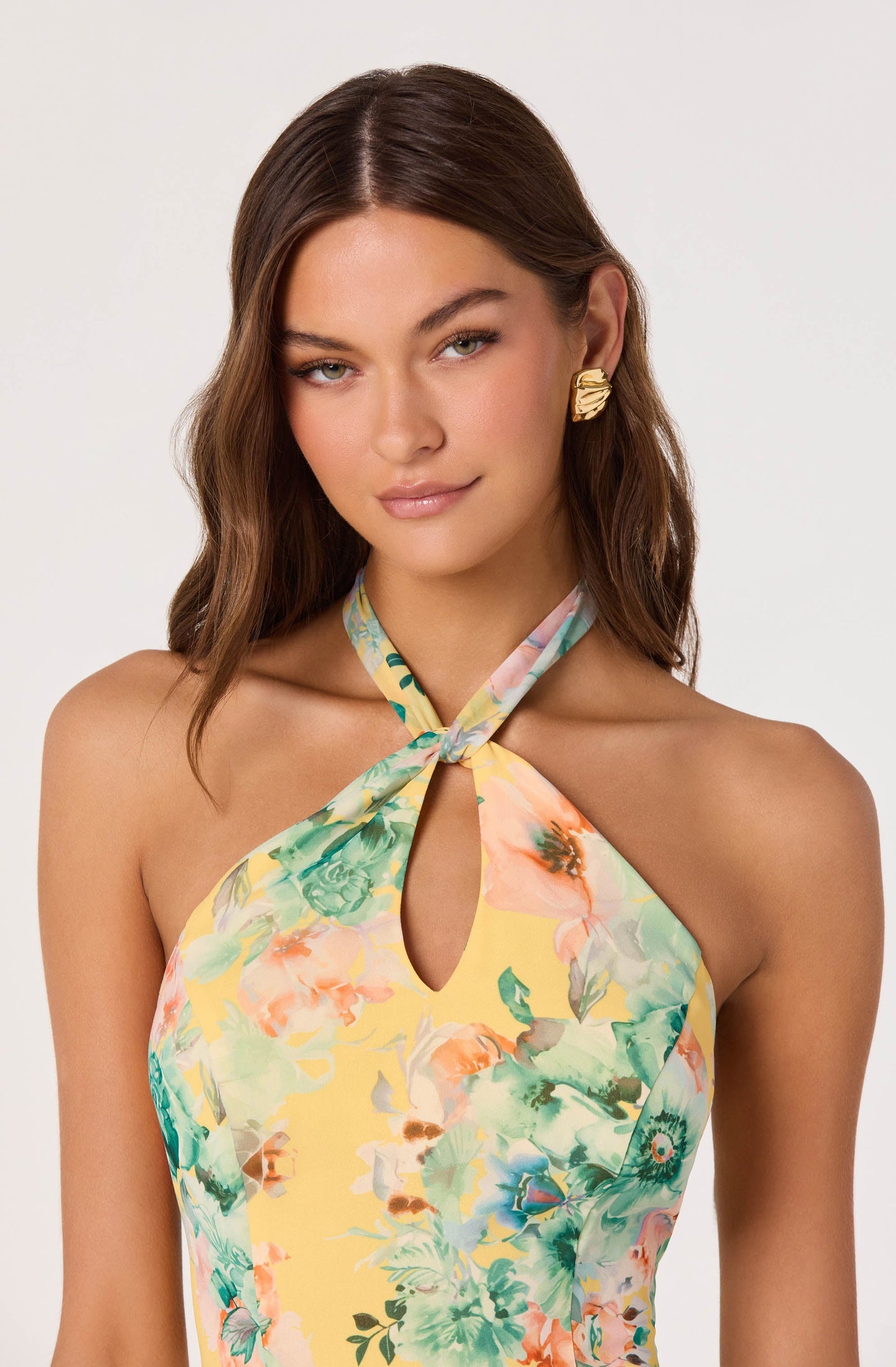 Bethina Floral Halter High-Low Dress