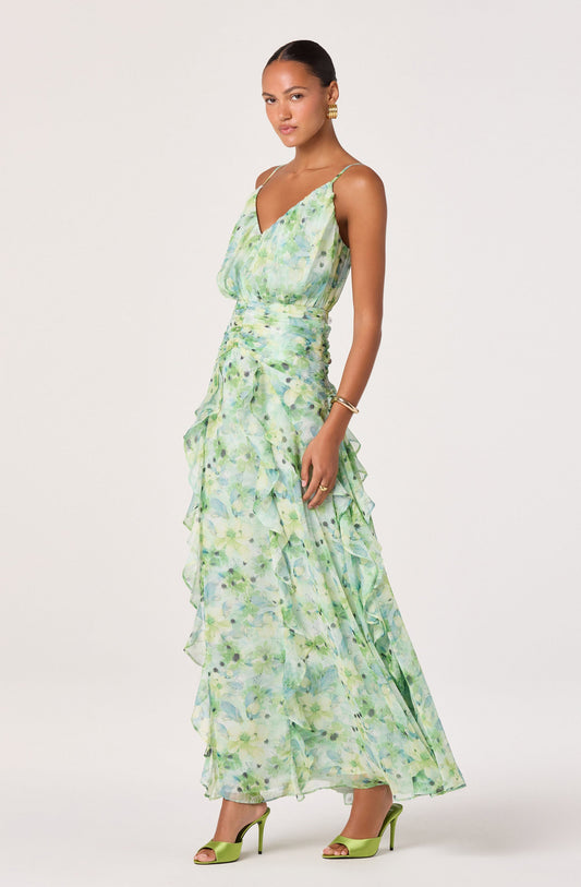 Brianna Ruffle Chiffon Maxi Dress