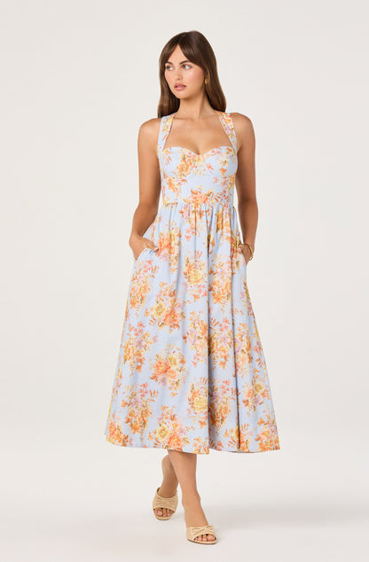 Beryl Garden Floral Midi Dress