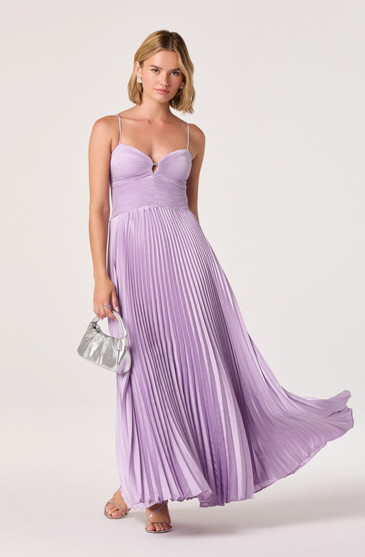 Alaia Satin Plissé Maxi Dress