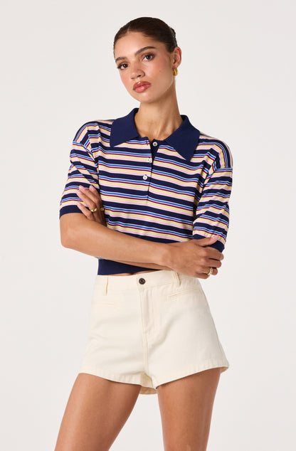 Arden Denim High-Rise Mini Shorts