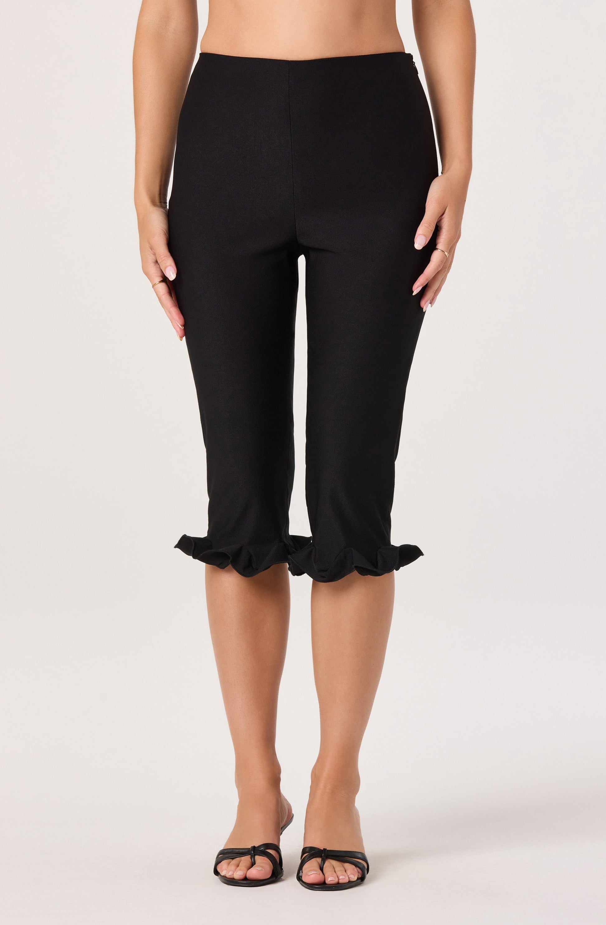 Amalie Ruffle Hem Capri Pants
