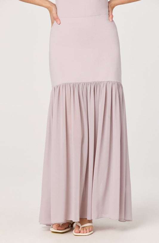 Aloyse Contrast Drop-Waist Maxi Skirt