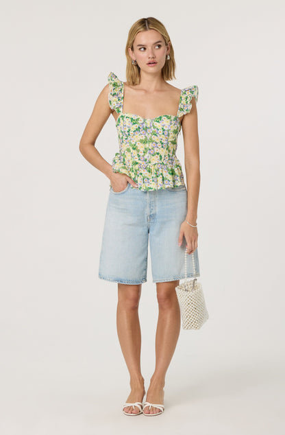 Baylin Floral Peplum Top