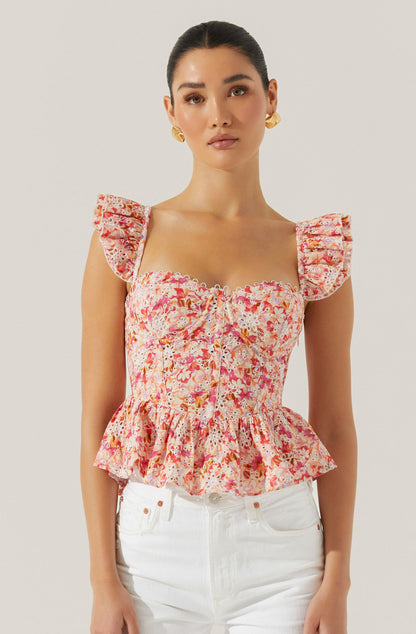 Baylin Floral Peplum Top
