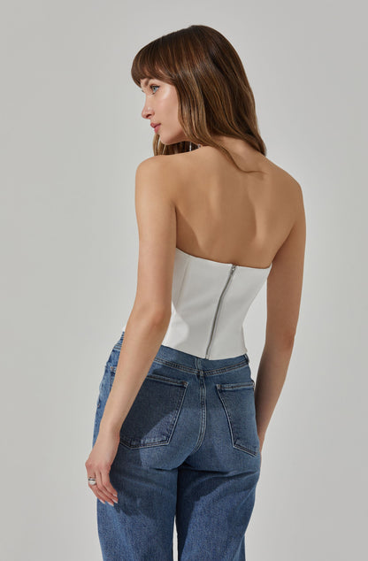 Amell Strapless Rhinestone Trim Top