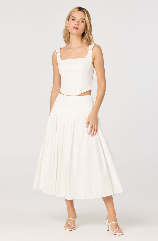 Alexcia Bow-Strap Cropped Corset Top