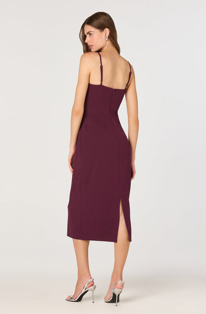 Bow Strap Bustier Midi Dress