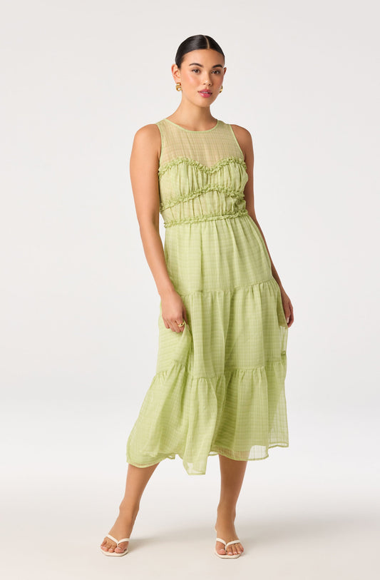 Adrianne Tiered Organza Midi Dress