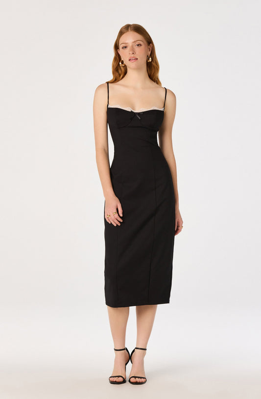 Bea Lace Trim Bustier Midi Dress