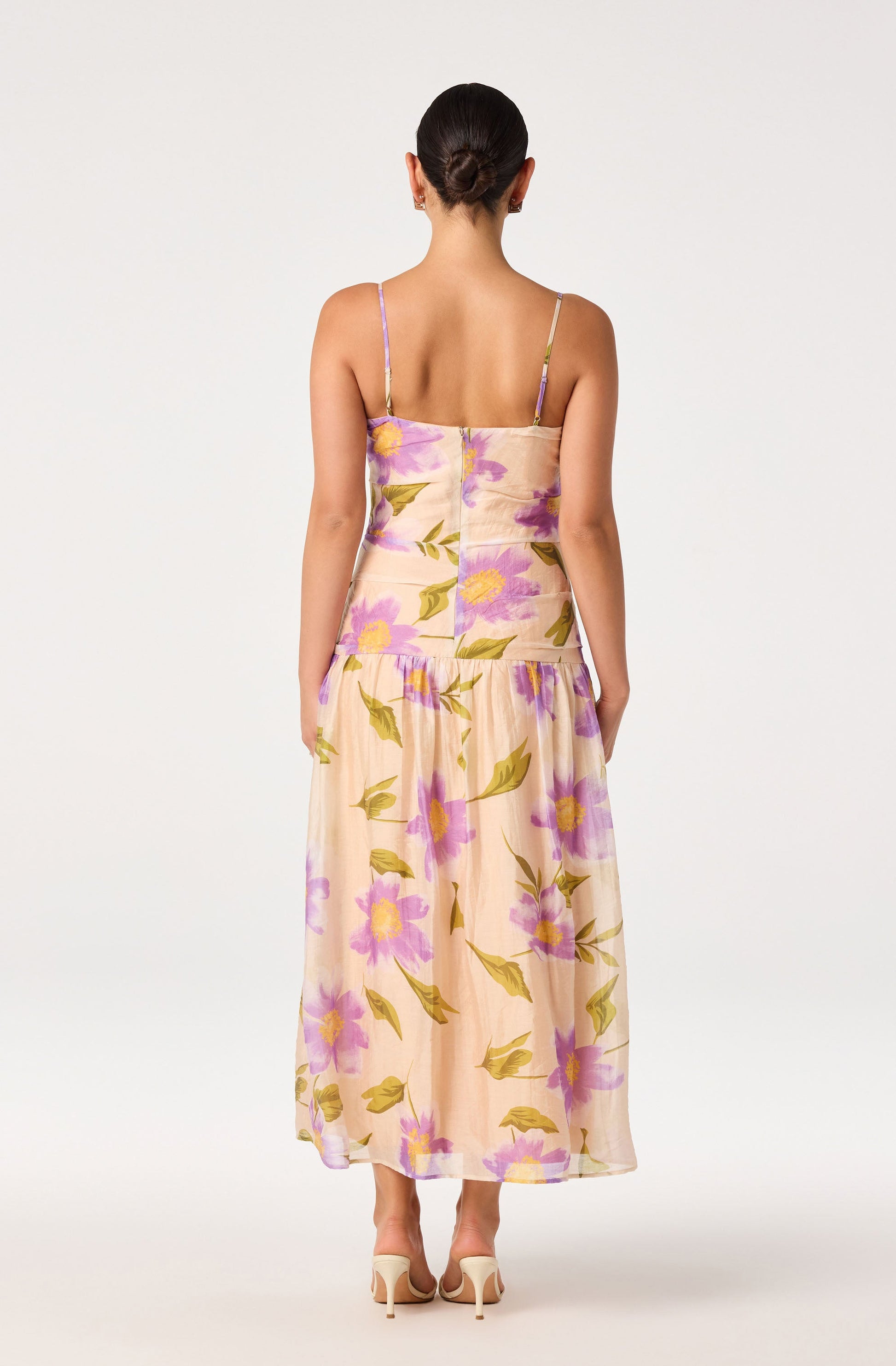 Ava Floral Pleated Midi Dress