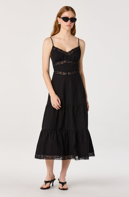 Berenice Lace Trim Midi Dress