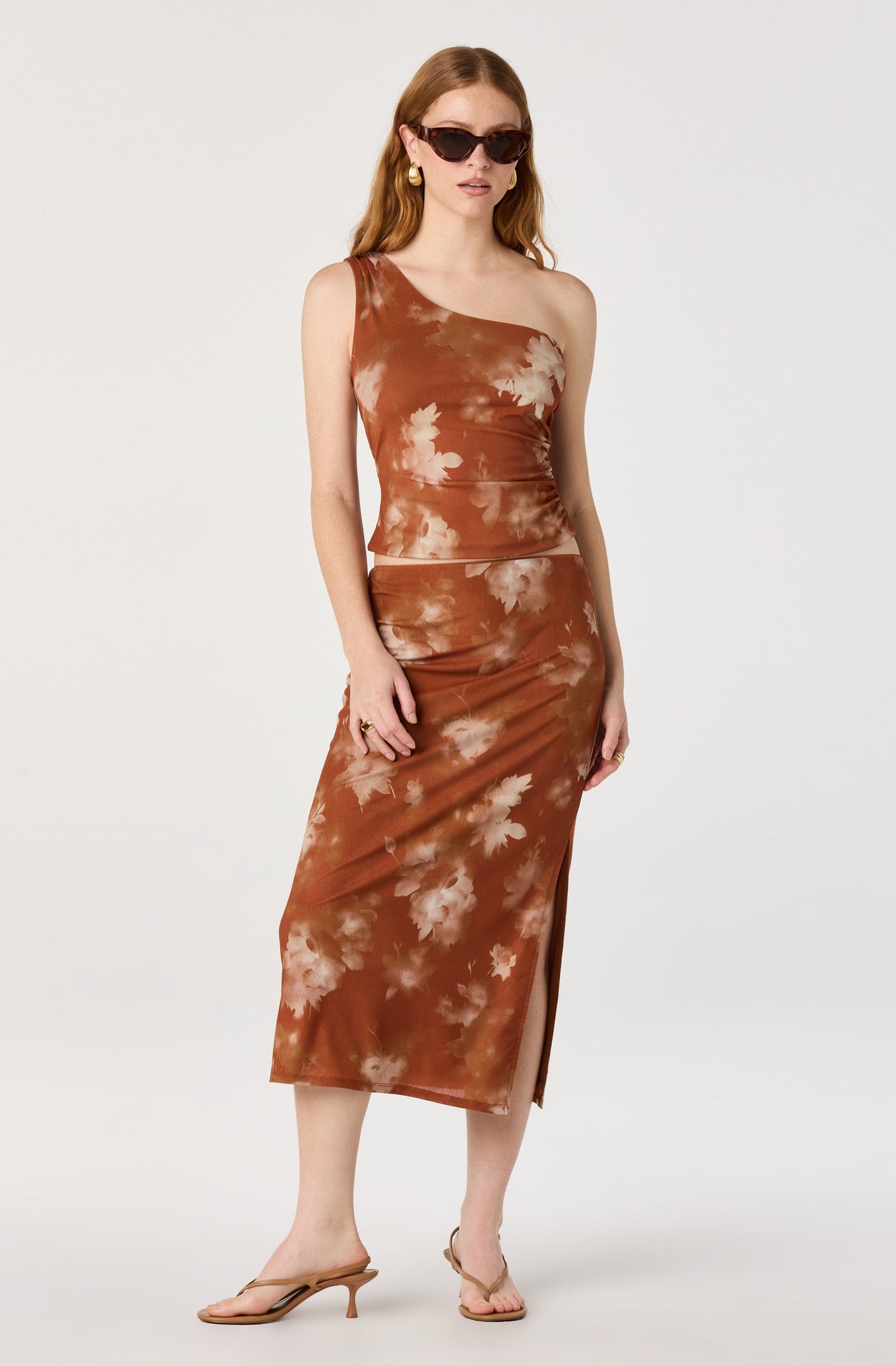 Adalee Floral Knit Midi Skirt