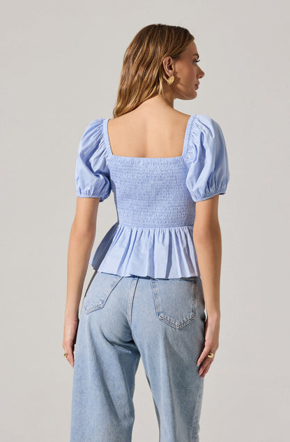 Bow Front Peplum Top