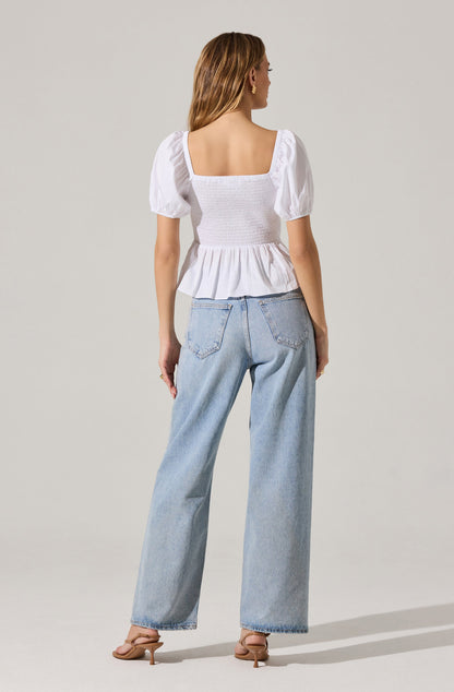 Bow Front Peplum Top