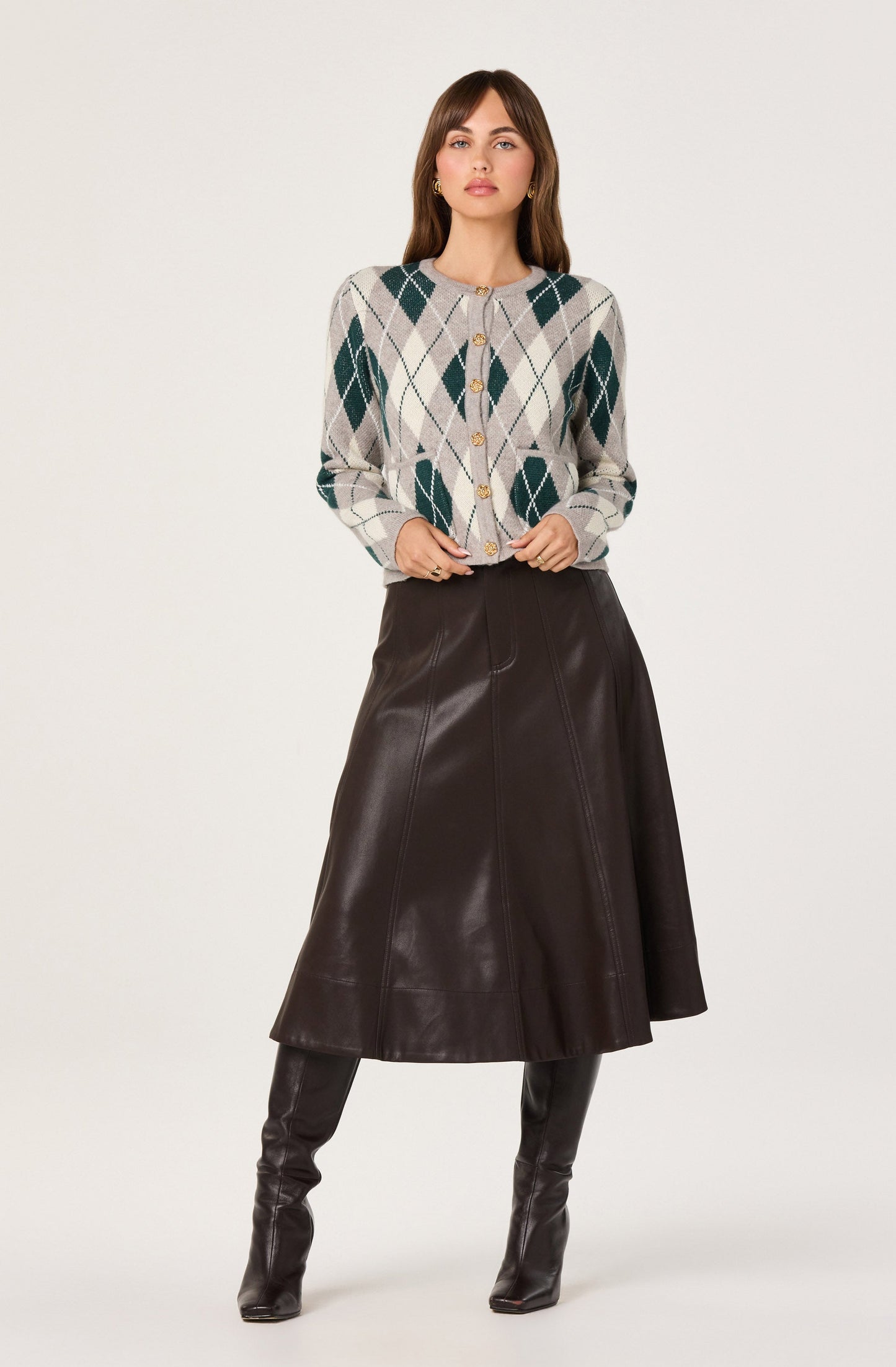 Argyle Long Sleeve Cardigan