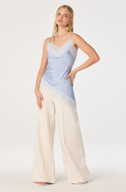Analise Lace Trim Asymmetric Tank
