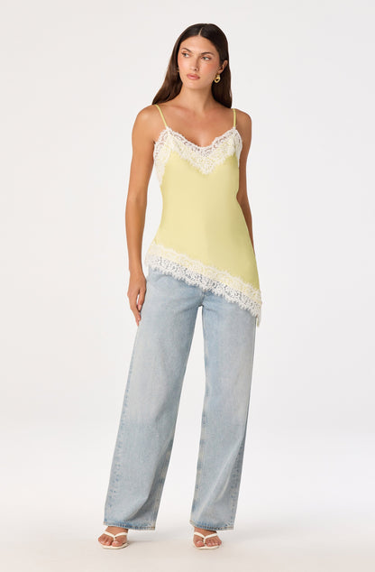 Analise Lace Trim Asymmetric Tank