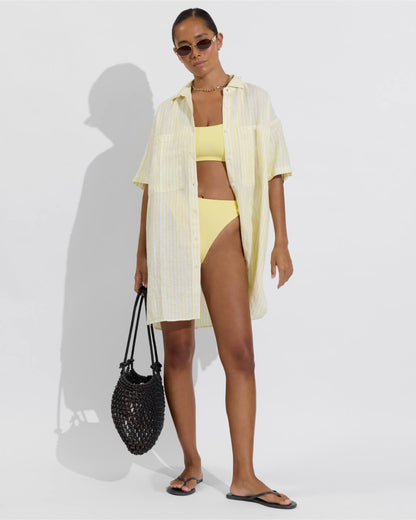 Getaway Mini Dress - Bungalow Stripe: Melt / Coconut