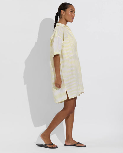 Getaway Mini Dress - Bungalow Stripe: Melt / Coconut