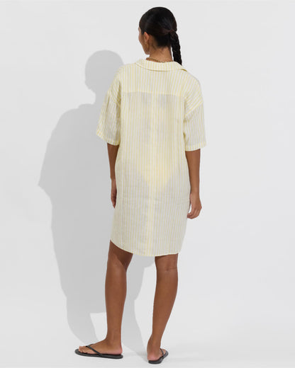 Getaway Mini Dress - Bungalow Stripe: Melt / Coconut