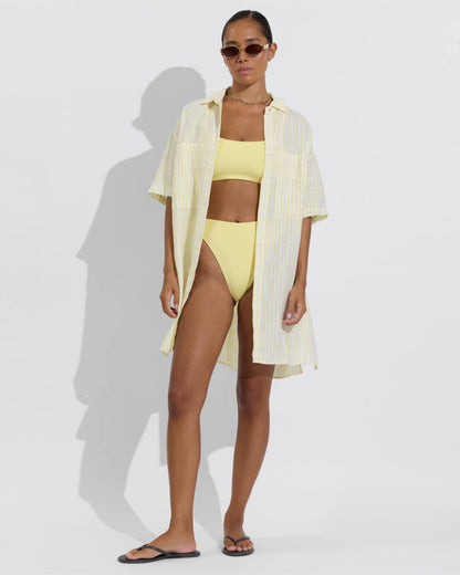 Getaway Mini Dress - Bungalow Stripe: Melt / Coconut