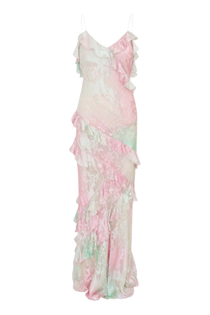 Rialto Pastel Ruffle Maxi Dress