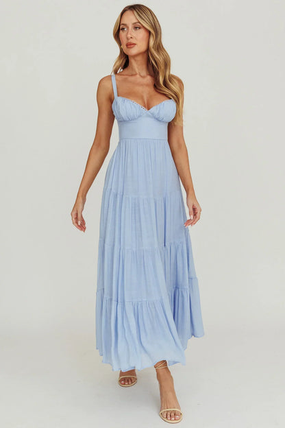 Neptune Cut Out Back A-Line Maxi Dress Blue